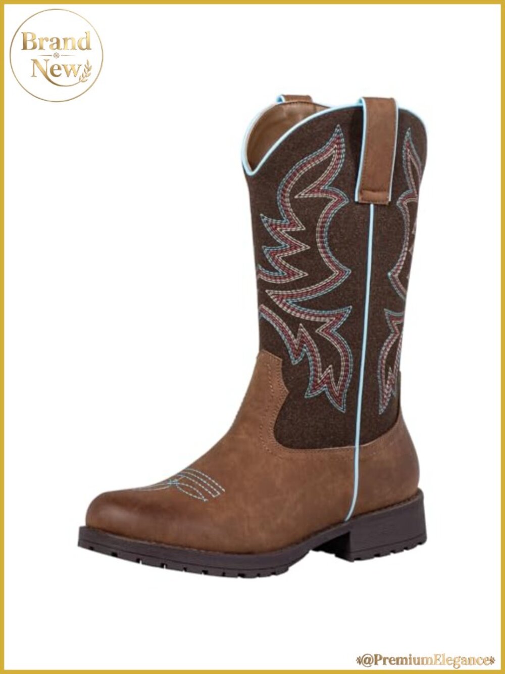 WrangWalker Mid Calf Cowboy Boots Faux Suede Western Work Shoes